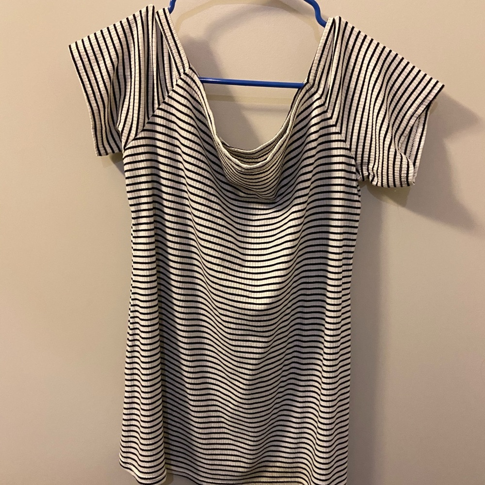 Off the shoulder striped top